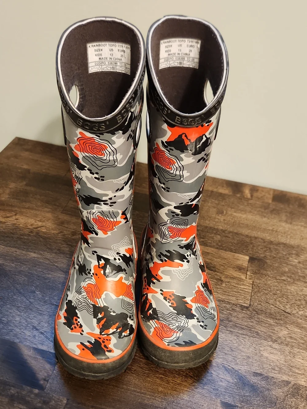 Bogs Kids Topo Camo Rain Boots